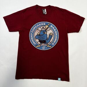 Johnny Cupcakes Size Medium T-Shirt Red, Hawk, Bird, Baseball, Graphic Tee Logo